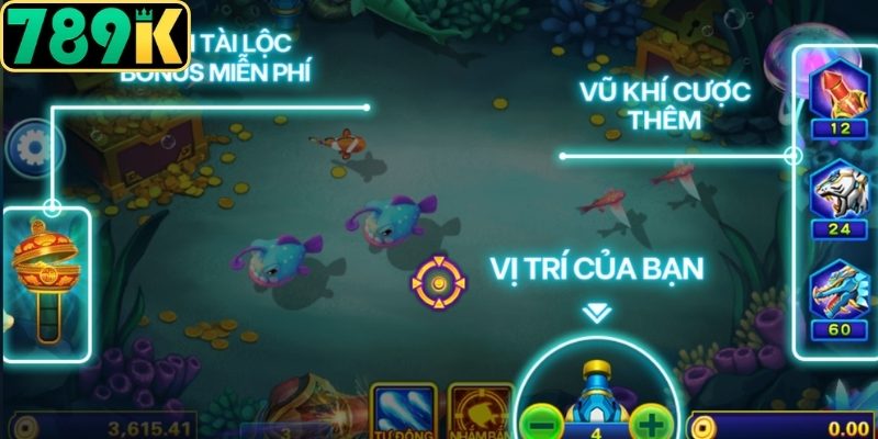 Kho vũ khí tối tân trong Bắn Cá Thần Tài 789K