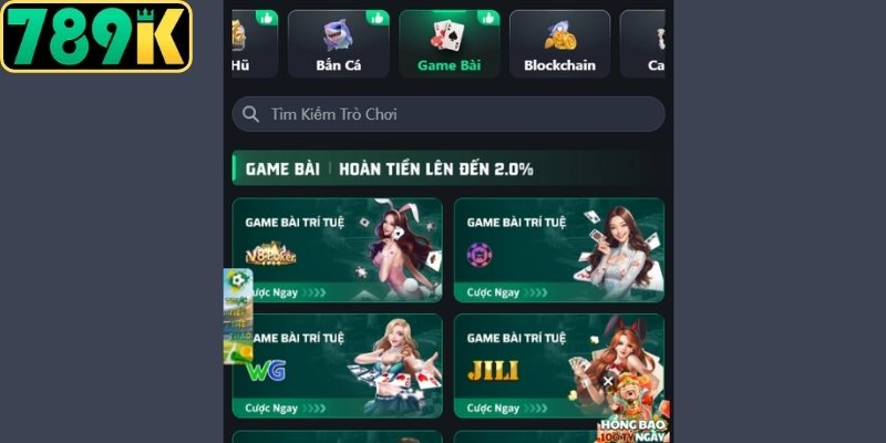 Tổng quan sảnh Game Bài 789K